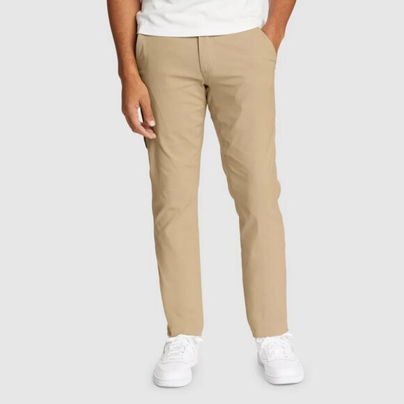 Eddie Bauer Men's Horizon Guide Chino Pants - Slim (32x30, Light Khaki) - Picture 8 of 11